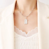 18K Retro Portrait Clavicle Chain Necklace Pendant Jewelry