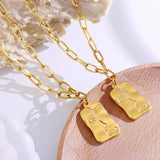 18K Retro Portrait Clavicle Chain Necklace Pendant Jewelry