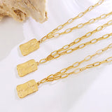 18K Retro Portrait Clavicle Chain Necklace Pendant Jewelry