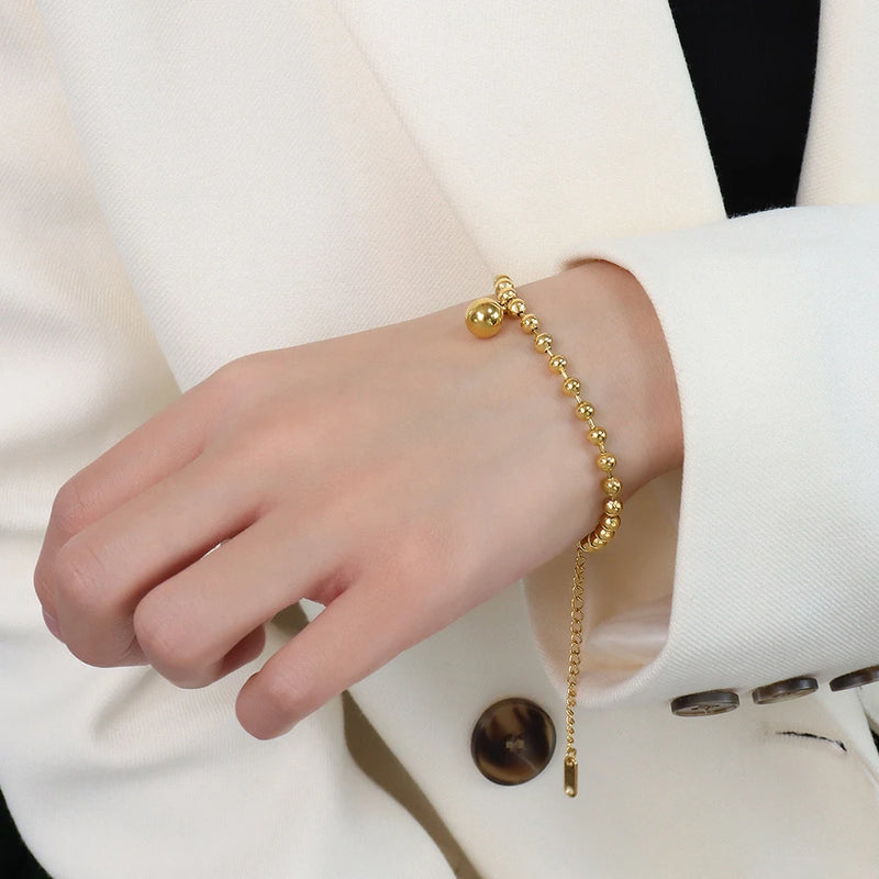 18K Light Queen Avatar Bracelet Round Bead Love Chain Bangle