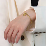 18K Light Queen Avatar Bracelet Round Bead Love Chain Bangle