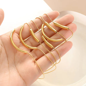 18K Light Smile Tube Pendant Necklace