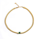 18K Light Snake Bone Chain Necklace with Zircon Crystal Choker