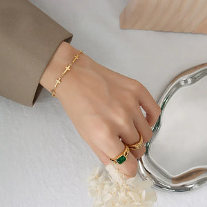 18K Light Cross Stitching Bracelet