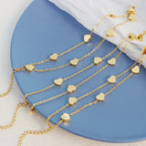 18K Light Vintage Double Peach Heart Chain Bracelet Wrap For Female Jewelry