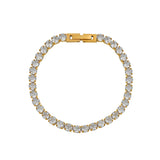 18K Crystal Zircon Wrap Bracelet Lock Cuff Bangle