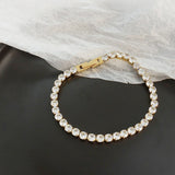 18K Crystal Zircon Wrap Bracelet Lock Cuff Bangle