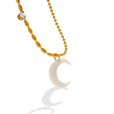 18K Light Sea Shell Zircon Clavicle Chain Necklace Pendant