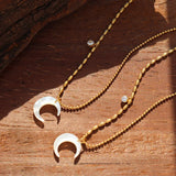 18K Light Sea Shell Zircon Clavicle Chain Necklace Pendant