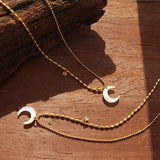 18K Light Sea Shell Zircon Clavicle Chain Necklace Pendant