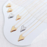 18K Zircon Inlaid Peach Heart Pendant Necklace for Female