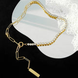 18K Light Zircon Stitching Clavicle Necklace Pendant Chocker