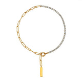 18K Light Zircon Stitching Clavicle Necklace Pendant Chocker