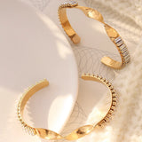 18K Light Zircon Geometry Bangle Bracelet Cuff Jewelry