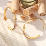 18K Light Zircon Geometry Bangle Bracelet Cuff Jewelry