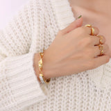 18K Light Zircon Geometry Bangle Bracelet Cuff Jewelry