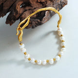 Baroque Freshwater Pearl Panel Bracelet Adjustable Cuff Jewelry