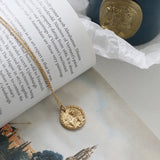 18K Male Lion Coin Chain Clavicle Necklace for Women