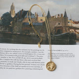 18K Male Lion Coin Chain Clavicle Necklace for Women