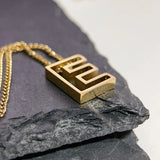 18K Alphabet Necklace Pendant Light Capital Letter Clavicle Chain Jewelry