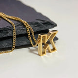 18K Alphabet Necklace Pendant Light Capital Letter Clavicle Chain Jewelry