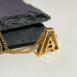 18K Alphabet Necklace Pendant Light Capital Letter Clavicle Chain Jewelry