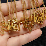 18K Alphabet Necklace Pendant Light Capital Letter Clavicle Chain Jewelry