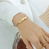18K Minimalist Butterfly Pattern Bracelet Bangle