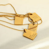 Minimalist Bead Chain Text Necklace - Clavicle Chain Jewelry