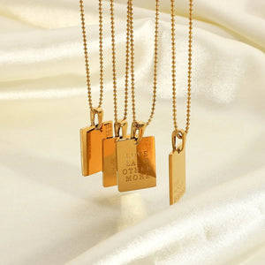 Minimalist Bead Chain Text Necklace - Clavicle Chain Jewelry
