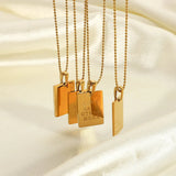 Minimalist Bead Chain Text Necklace - Clavicle Chain Jewelry