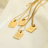 Minimalist Bead Chain Text Necklace - Clavicle Chain Jewelry