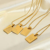 Minimalist Bead Chain Text Necklace - Clavicle Chain Jewelry