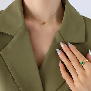 18K Double Layered Tassel Chain Necklace Pendant Jewelry Gift
