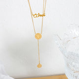 18K Double Queen Pendant Necklace Jewelry