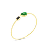 Minimalist Green Agate Bracelet Bangle for Women