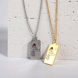 18K Minimalist Rose Crystal Zircon Clavicle Necklace for Women