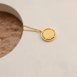 18K Flower Hollow Rose Circle Charm Choker Necklace