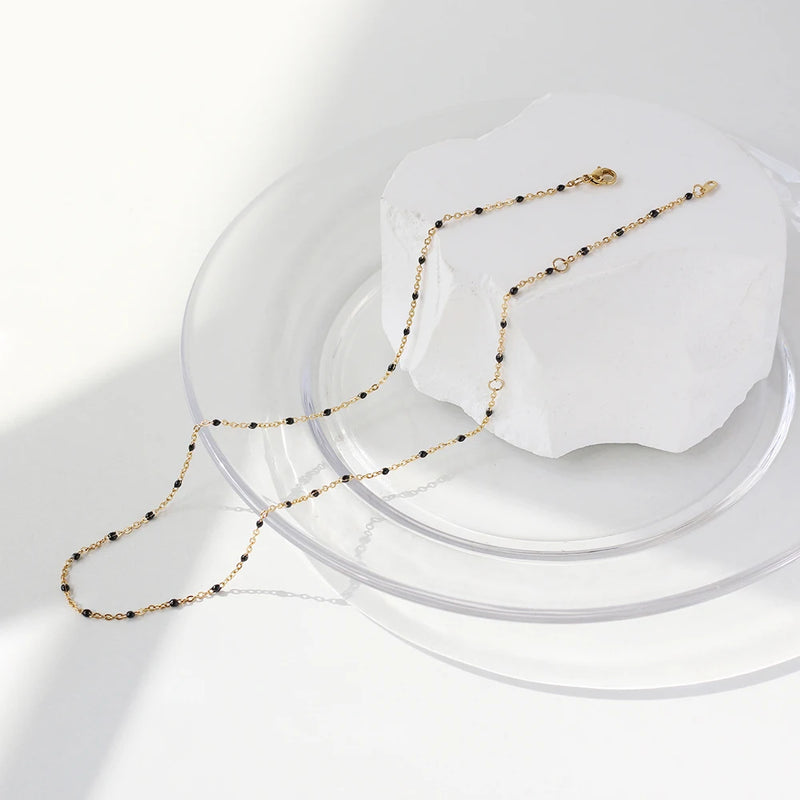18K Epoxy Clavicle Chain Necklace for Women