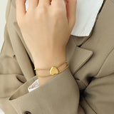 Minimalist Heart Double Pull Adjustable Bracelet