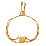 Minimalist Heart Double Pull Adjustable Bracelet