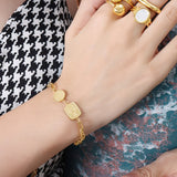 18K Minimalist Hip Hop Boy Pendant Lettering Bracelet
