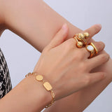 18K Minimalist Hip Hop Boy Pendant Lettering Bracelet