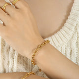 18K Minimalist Interlocking Thick Chain Necklace Set