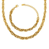 18K Minimalist Interlocking Thick Chain Necklace Set