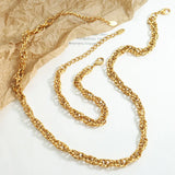 18K Minimalist Interlocking Thick Chain Necklace Set