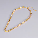 18K Minimalist Retro Chain Texture Clavicle Necklace Choker for Women