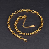 18K Minimalist Retro Chain Texture Clavicle Necklace Choker for Women
