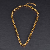 18K Minimalist Retro Chain Texture Clavicle Necklace Choker for Women