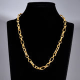 18K Minimalist Retro Chain Texture Clavicle Necklace Choker for Women